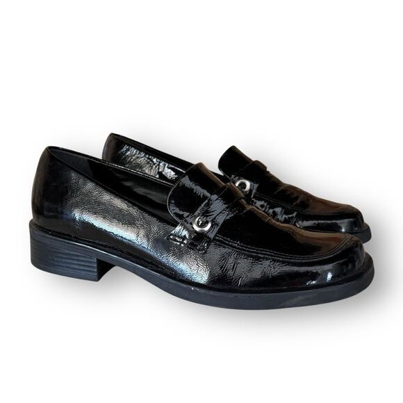 Naturalizer Mia Black Genuine Patent Leather Loafer Slip on Women's size 6.5 - Picture 1 of 14